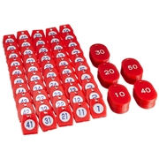スチロールクロークチケットA型(1～50) レッド 11009RED　3組セット