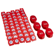 スチロールクロークチケットA型(51～100) レッド 11010RED　3組セット